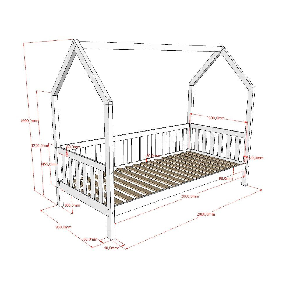 Hausbett Cabane mit Umrandung Natur 4