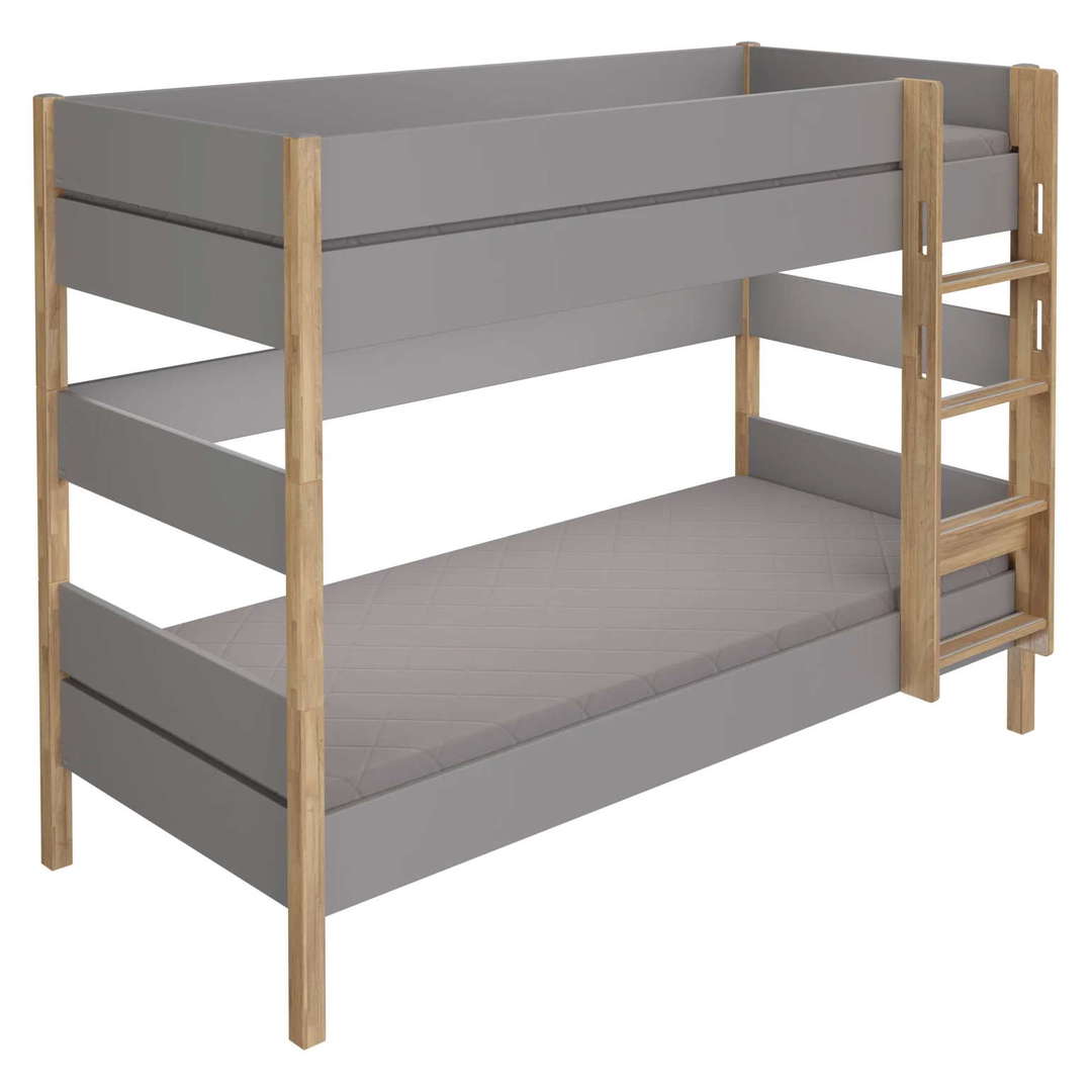 Etagenbett Sten Grau, mit gerader Leiter