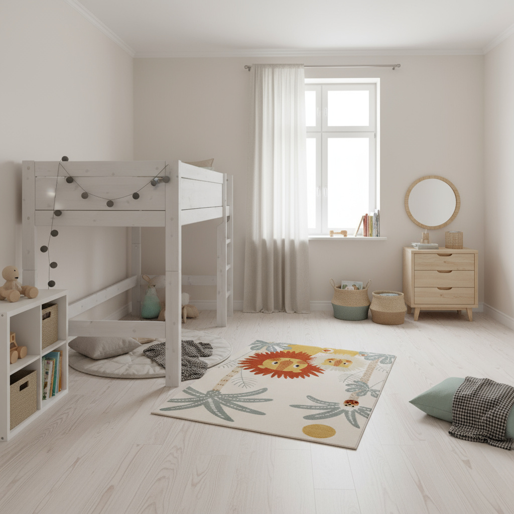 Halbhohes Bett Lifetime Rollrost, Weiss lasiert 3