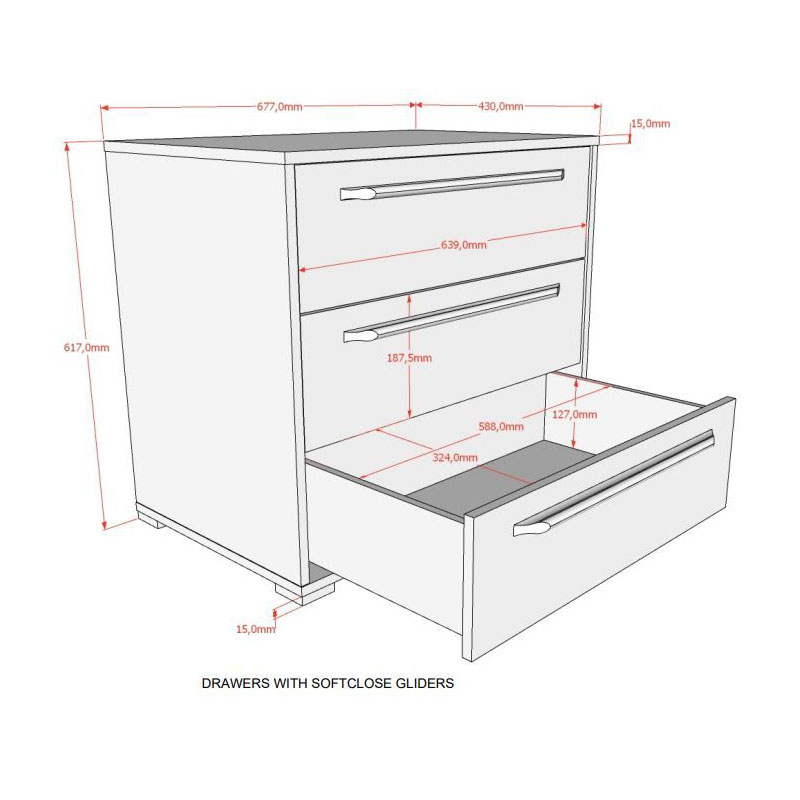 Regal Sam mit 3 Schubladen Natur 3