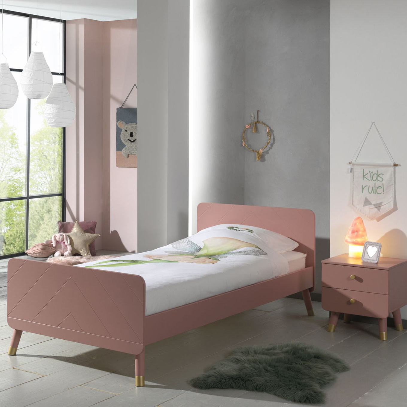 Bett und Nachttisch Billy Set Pink #2