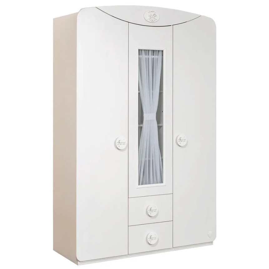 Kleiderschrank Baby Cotton 3-türig mit Fenster