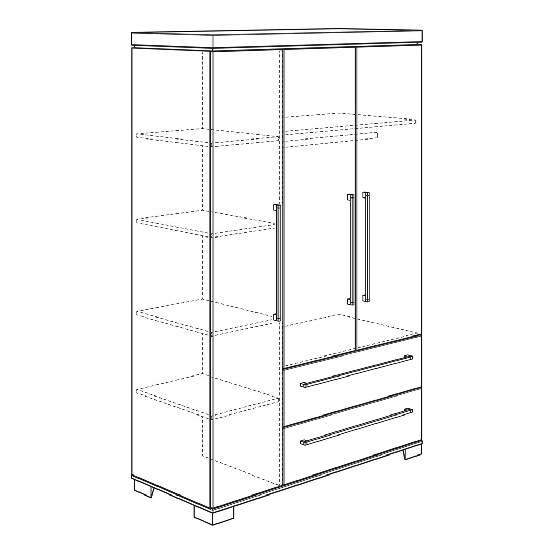 Kleiderschrank Kira Nebraska, 3-türig mit Schubladen #2