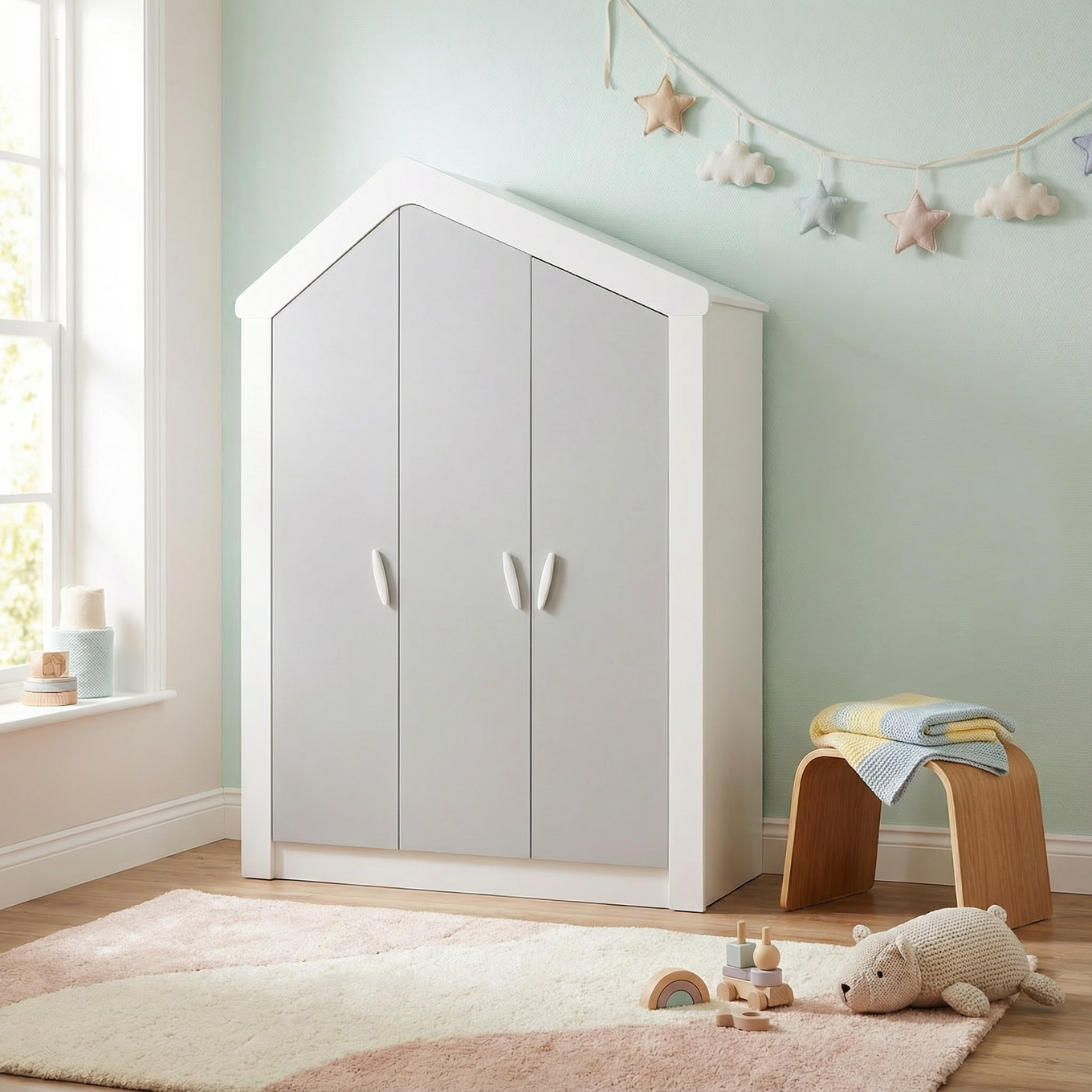 Kleiderschrank My House Weiss, 3-türig 7