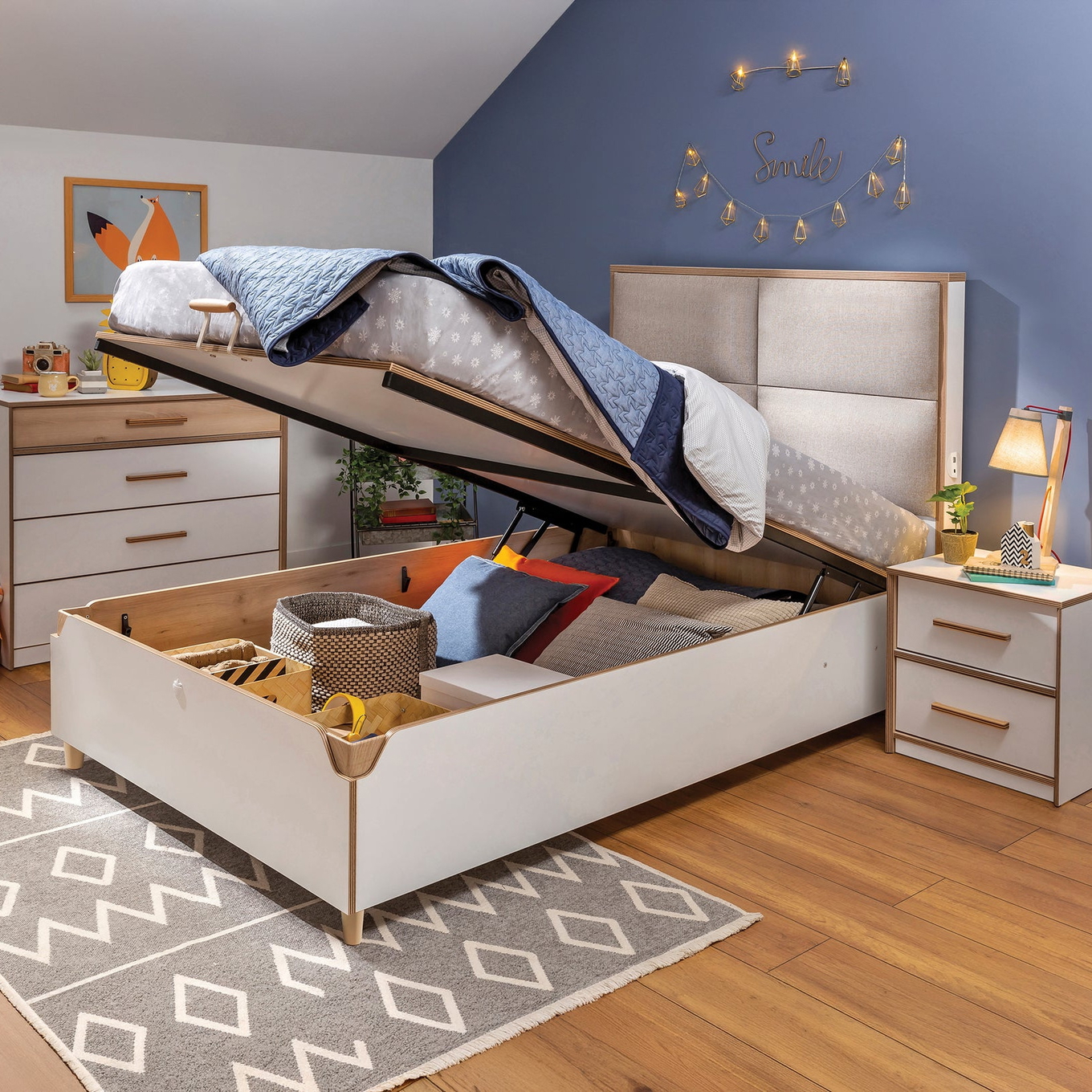 Bett Modera mit Stauraum, 100 x 200 cm 5