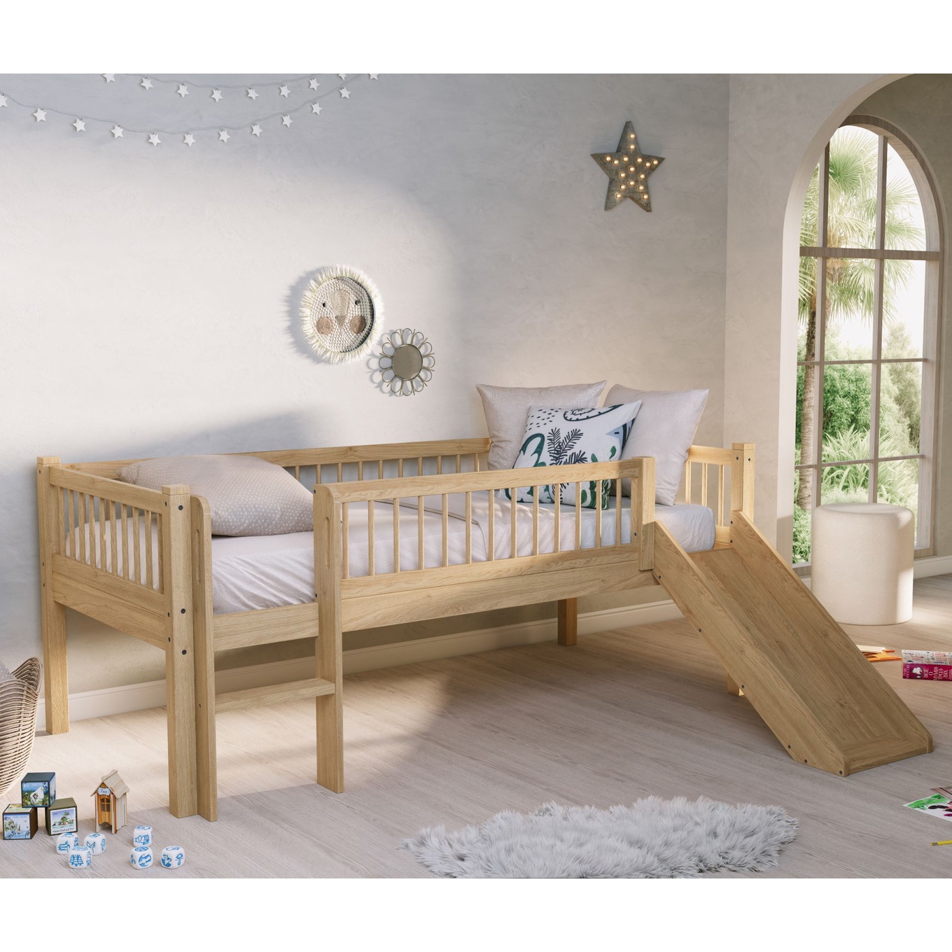 Halbhohes Bett Forrest mit Rutsche Holz #2