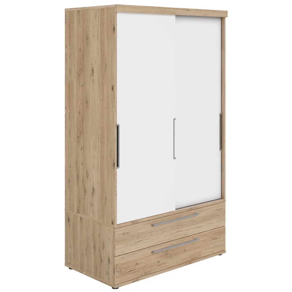 Kleiderschrank Fionn mit Schiebetüren Schmal Front 2x Eiche
