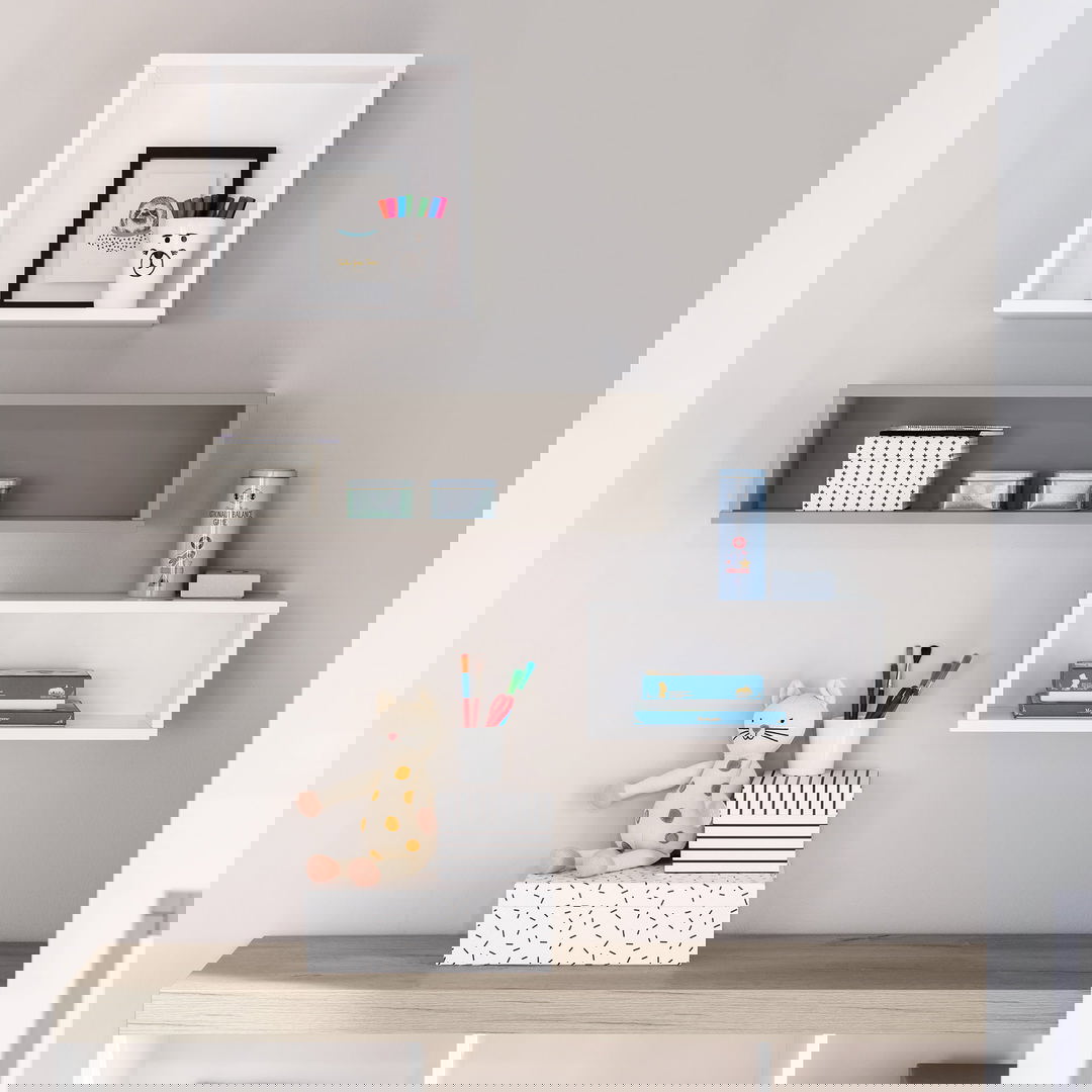 Wandregal Rechteckig Lang Kieselgrau #2