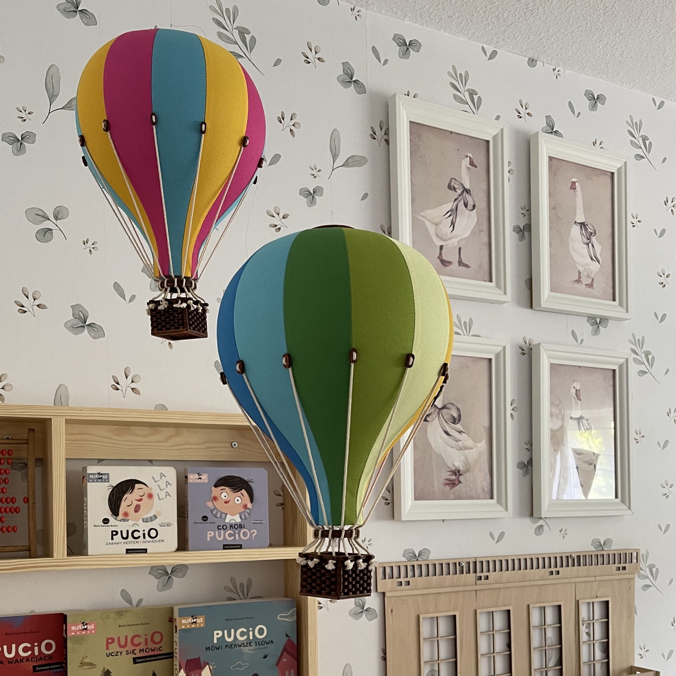 Deko Heissluftballon Pink Blau Gelb S #2