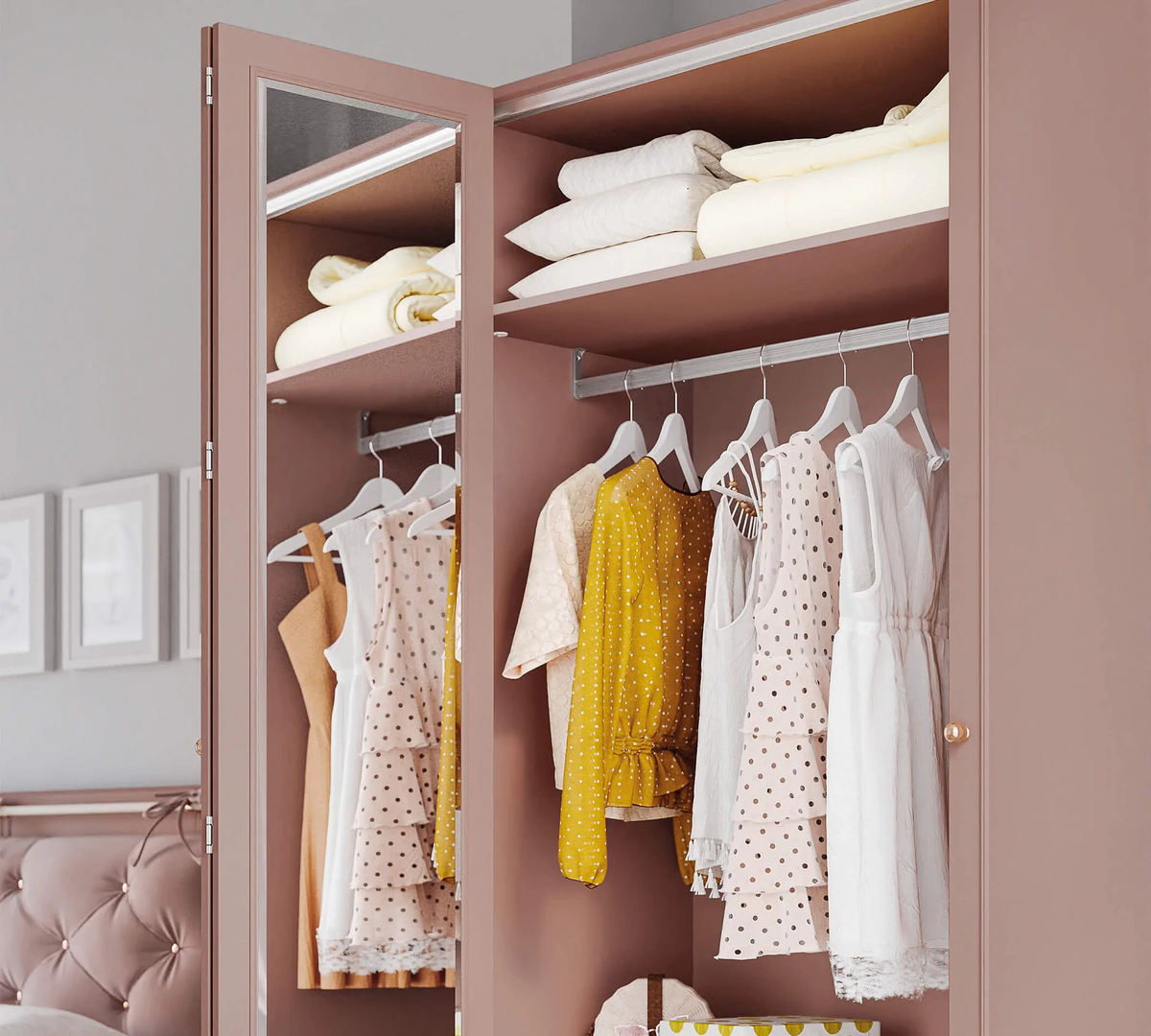 Kleiderschrank Elegance 3-türig mit Spiegel 6