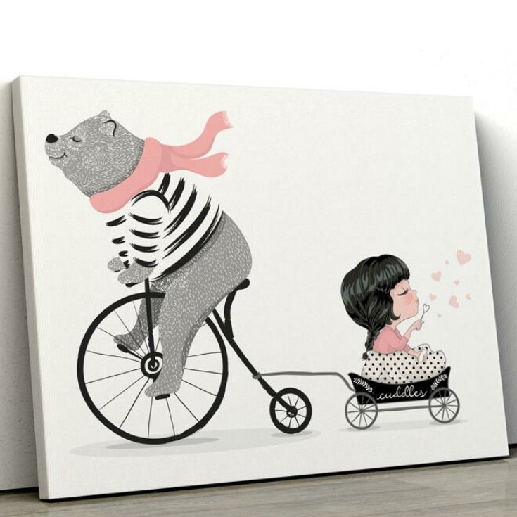 Leinwandbild Bear with Girl