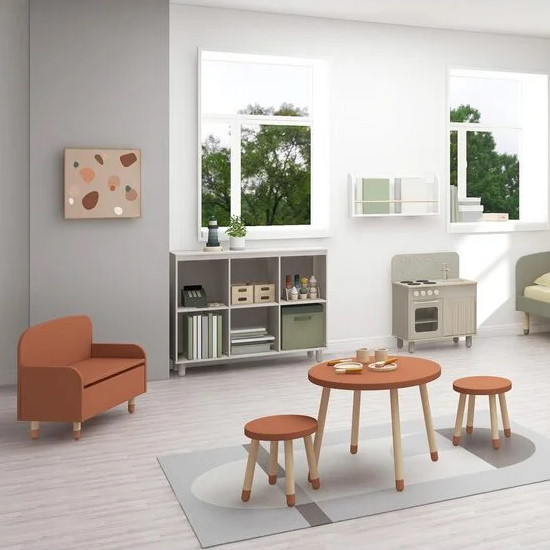 Kindertisch Dots Rund Rotviolett #2