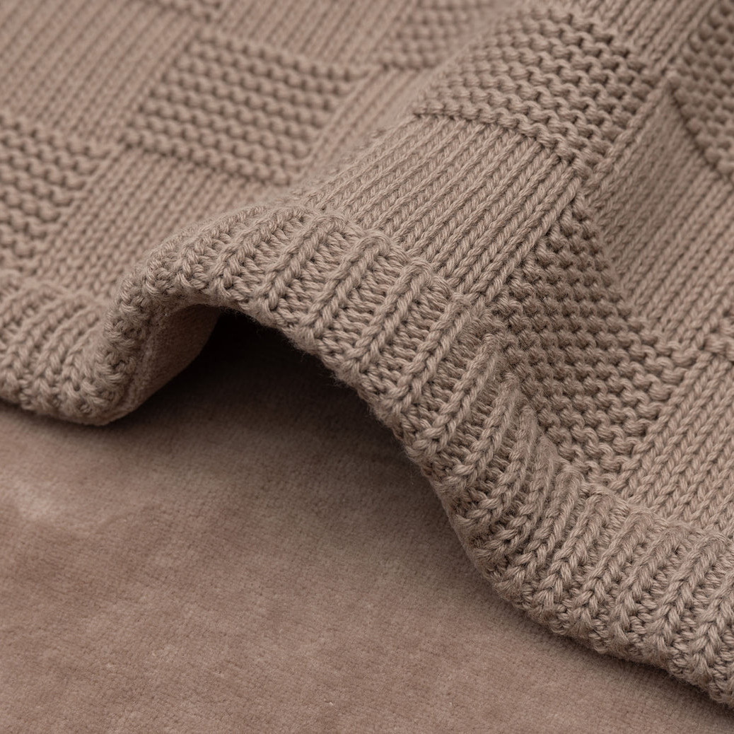 Decke Box Knit Velvet Milky Coffee 7