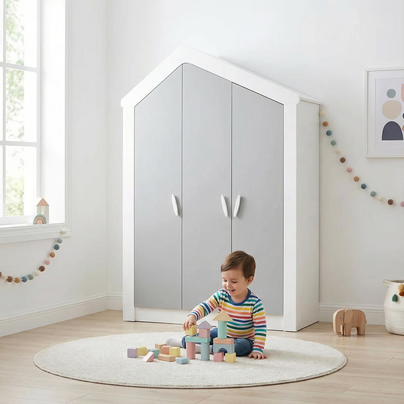 Kleiderschrank My House Weiss, 3-türig 5