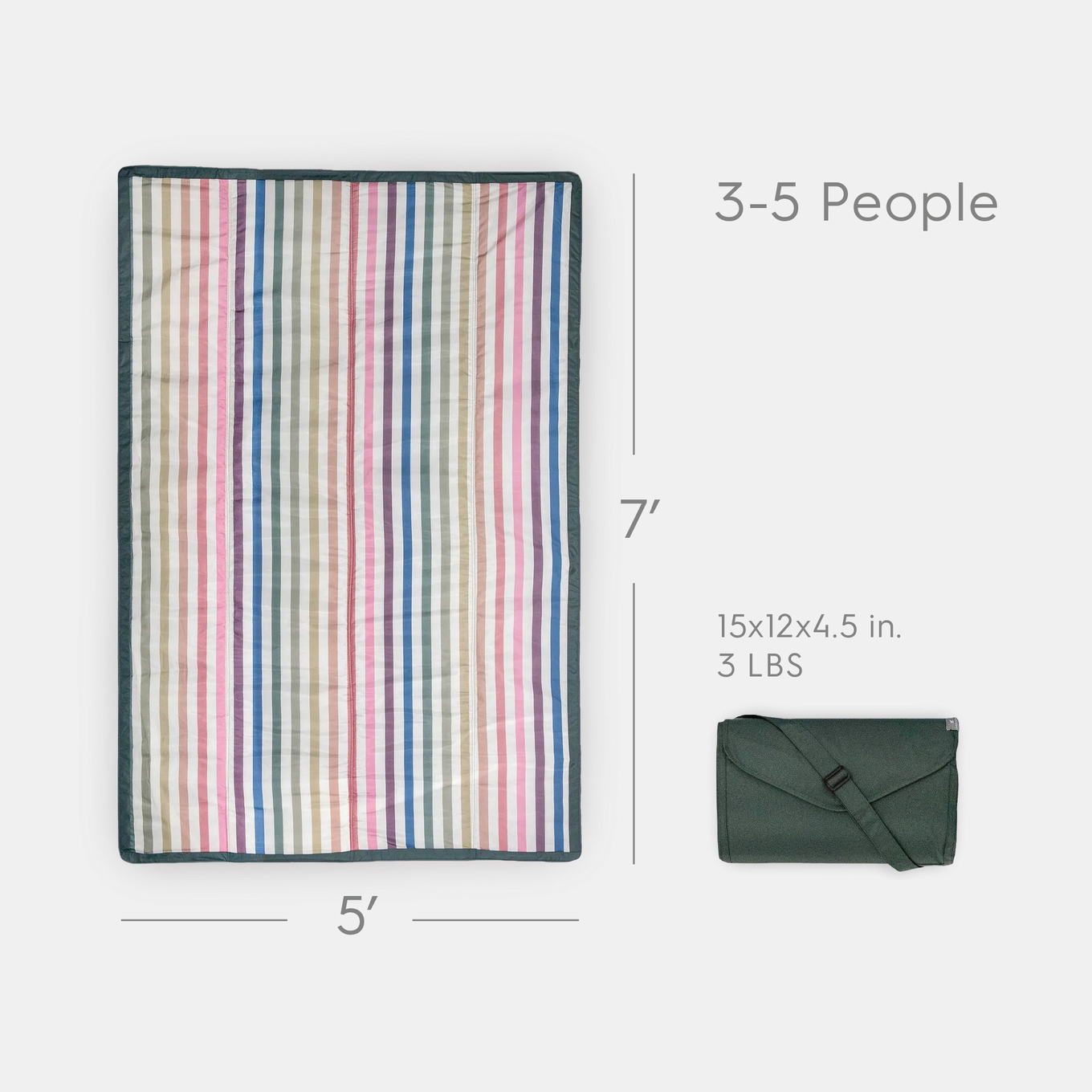 Picknick-Decke Chroma Rugby Stripe 152 x 213 cm 5