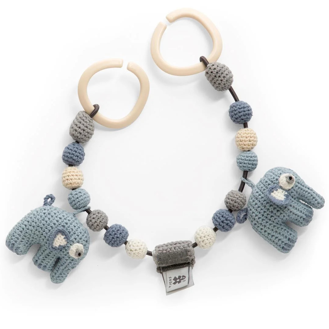Kinderwagenkette Elefant Fanto Blau
