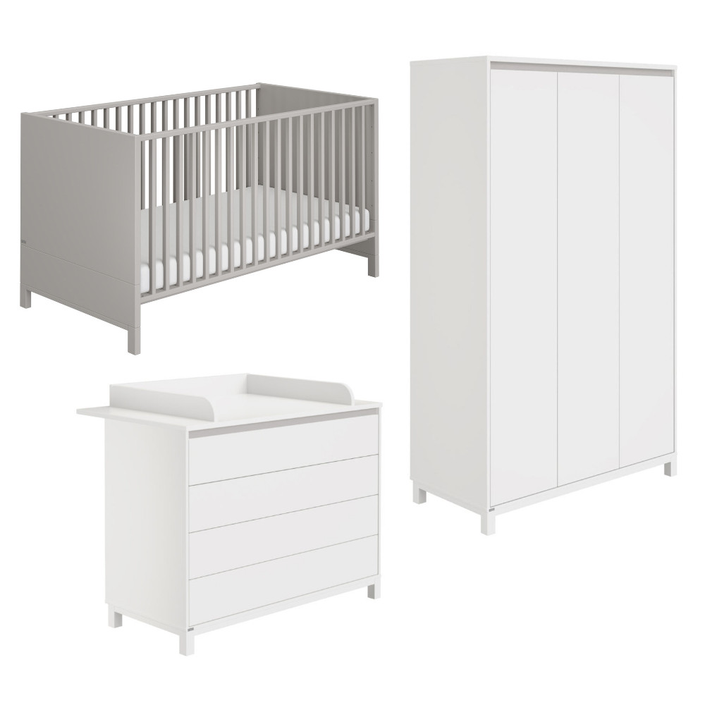 Babyzimmer Olli Set 3-teilig Grau