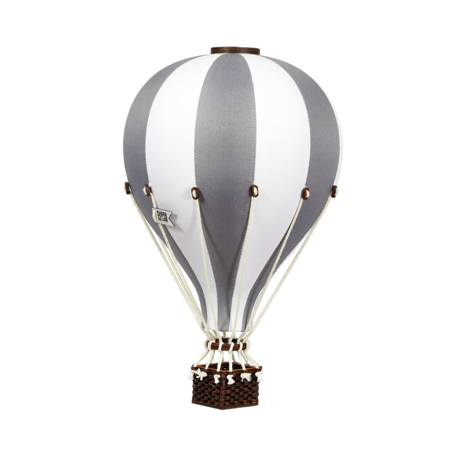 Deko Heissluftballon Weiss Dunkelgrau S