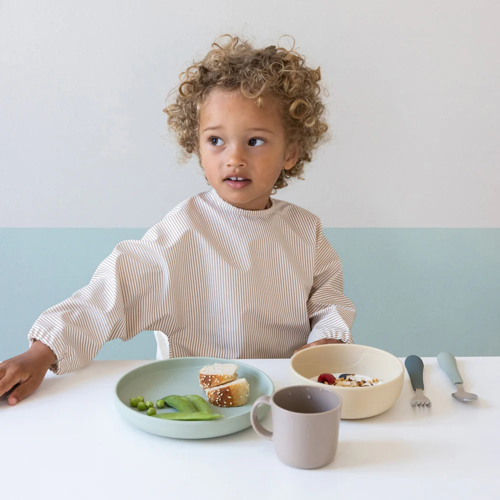 Lätzchen mit Ärmel Classic Stripes Camel #2