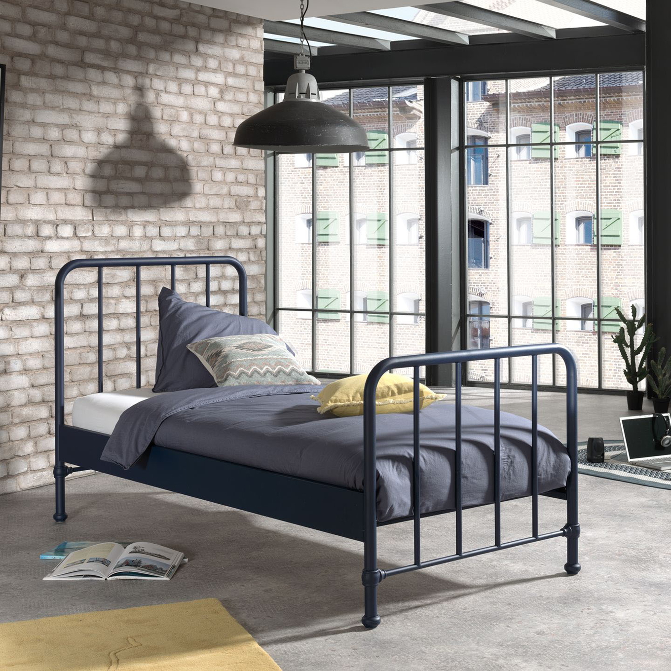 Metallbett Bronxx Blau #2