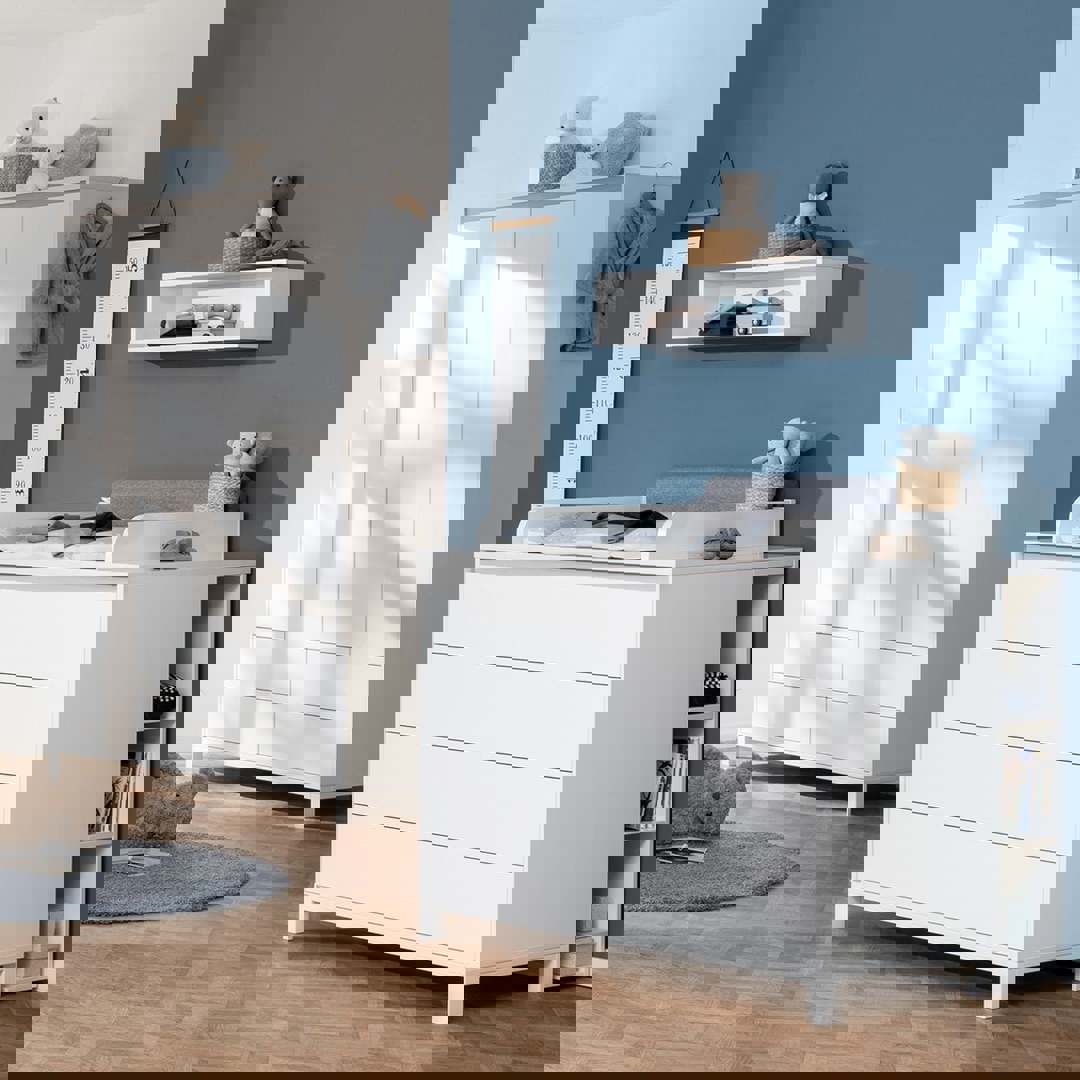 Kleiderschrank Olli mit Schubladen 4-türig Grau 4