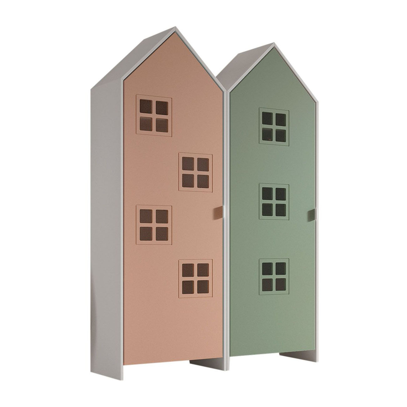 Schrank Casami Bruges 2-teilig Set Altrosa, Grün