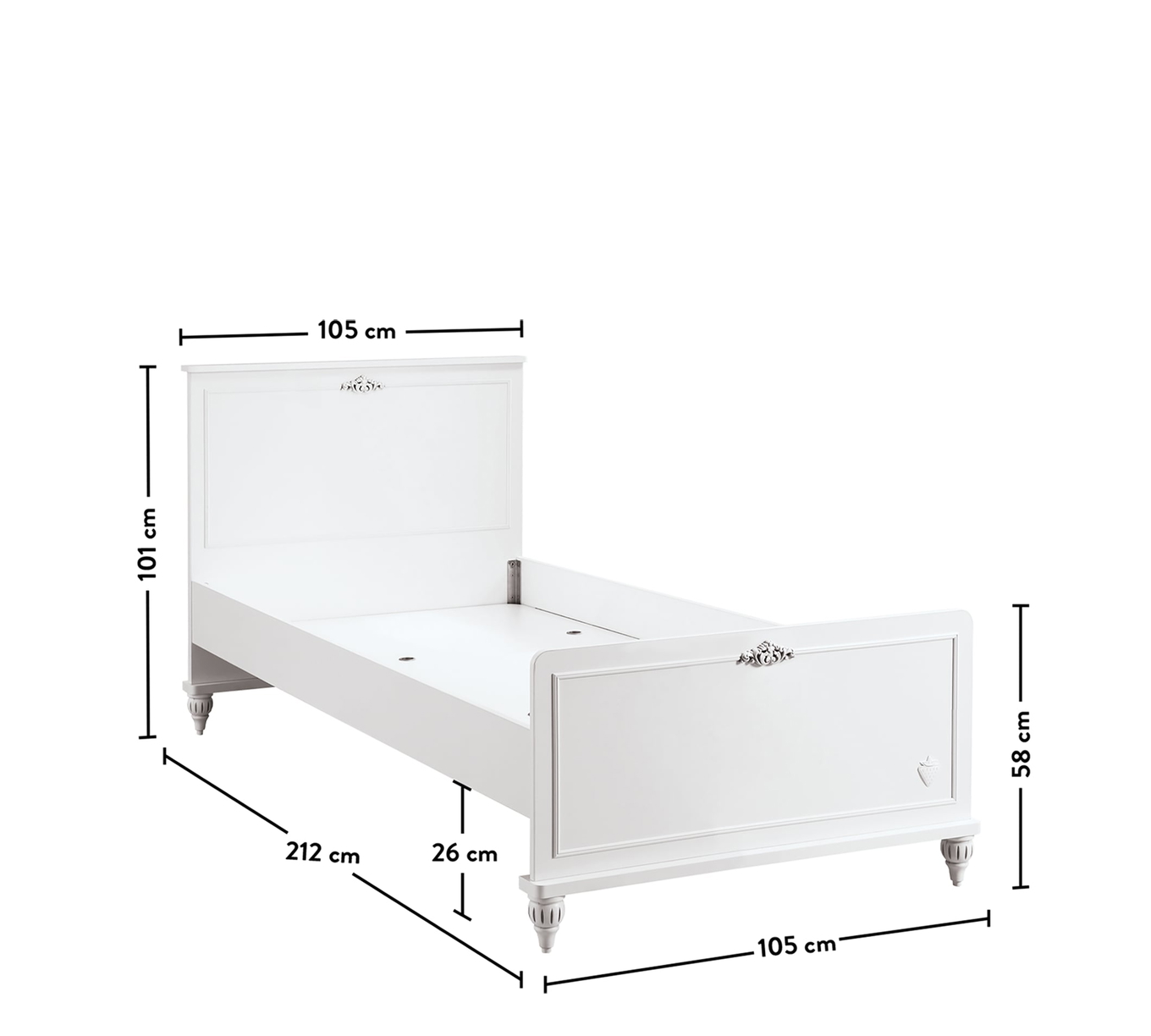 Bett Romantica Standard, 100 x 200 cm 4
