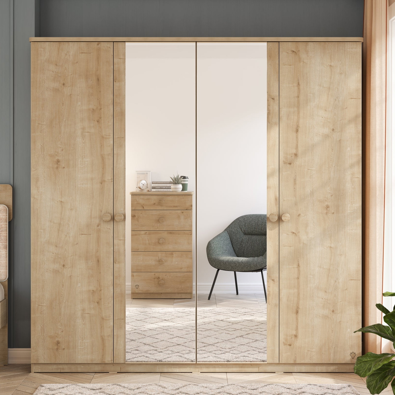 Kleiderschrank Mocha 4-türig 3