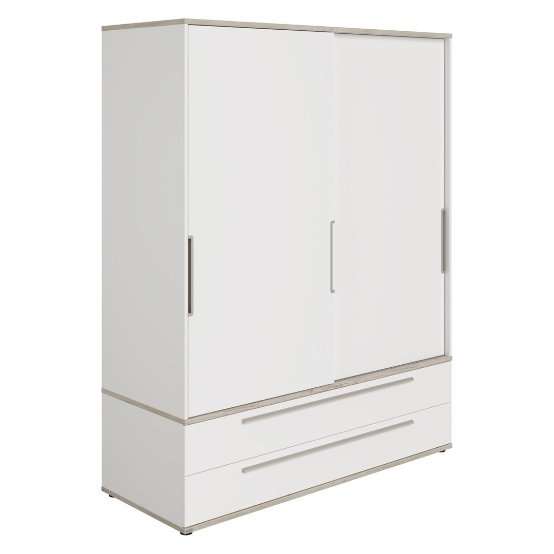 Kleiderschrank Carlo mit Schiebetüren Front Weiss