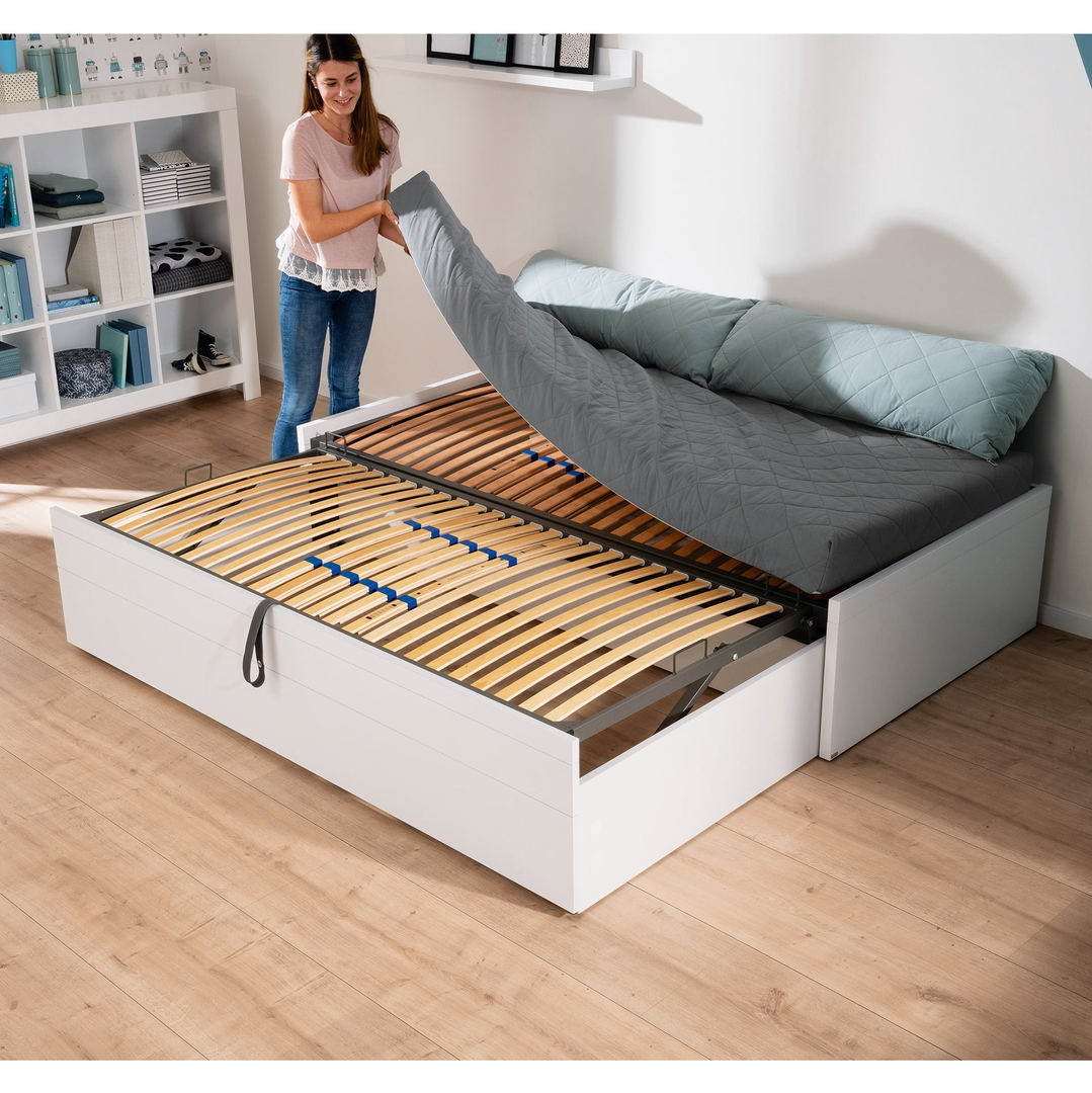 Bett Flynn mit Ausziehfunktion Weiss 6