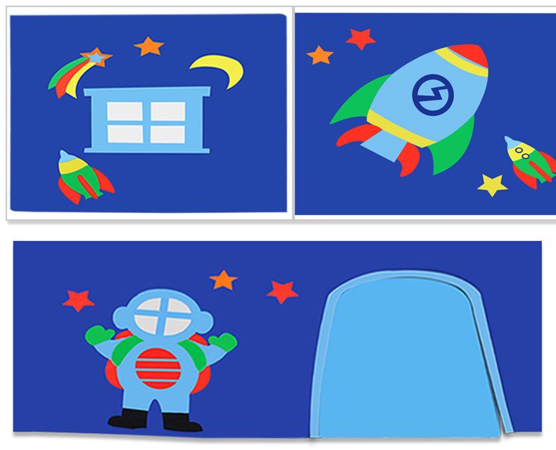 Halbhohes Bett Astro mit Rutsche Weiss, mit Spielvorhang und Höhle 4