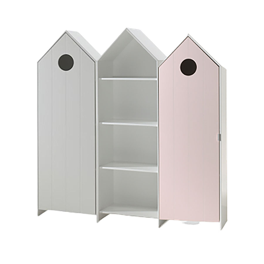 Regalschrank Casami 3-teilig Set Pink, Weiss