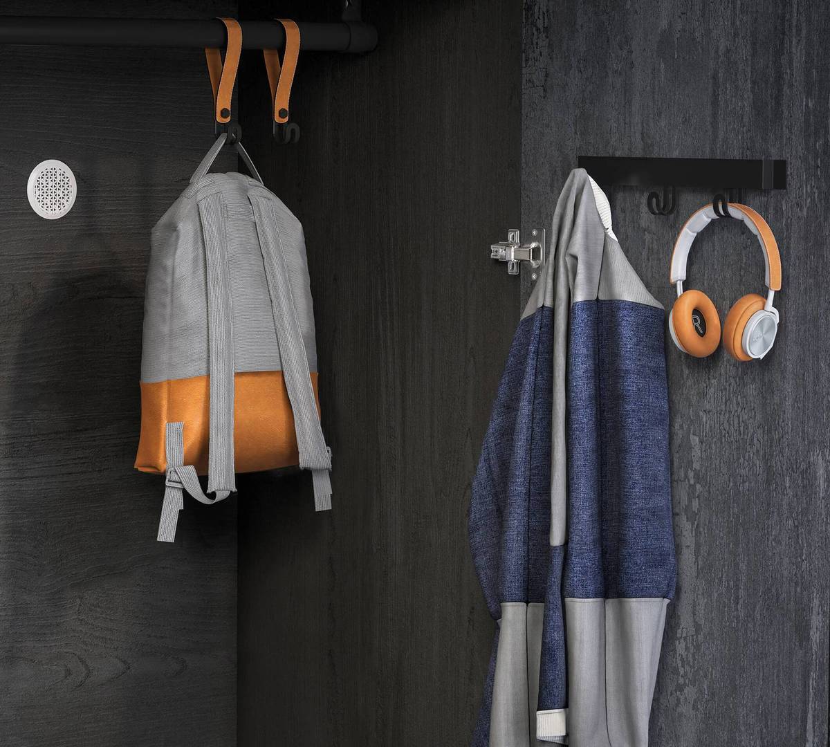 Kleiderschrank Dark Metal 2-türig 4