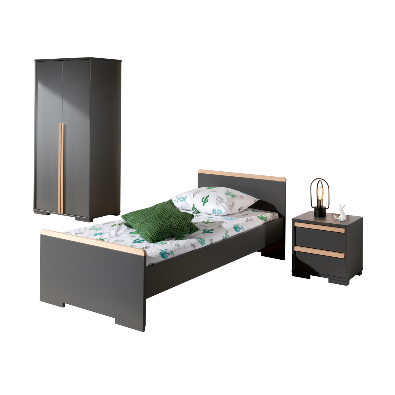 Kinderzimmer London 3-teilig Set Anthrazit, 2