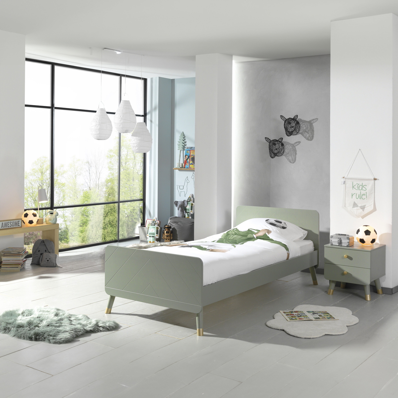 Bett und Nachttisch Billy 2-teilig Set Mint #2
