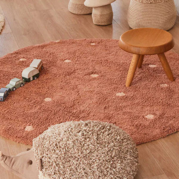 Teppich Round Dot Braun 3