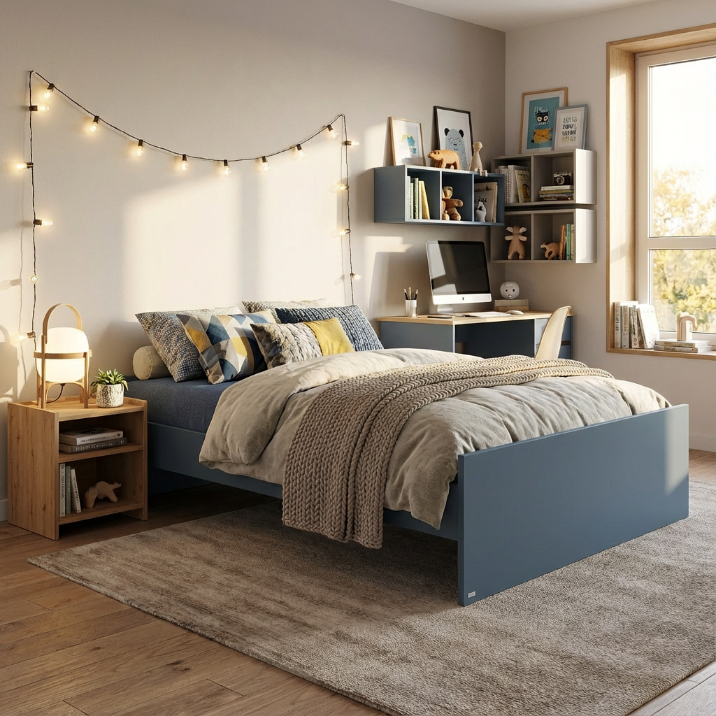 Bett Little Flo Blau, 140 x 200 cm 4