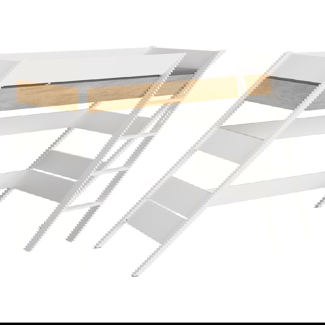 Mittelhohes Bett Kira Nebraska mit Schrägleiter, 90 x 200 cm