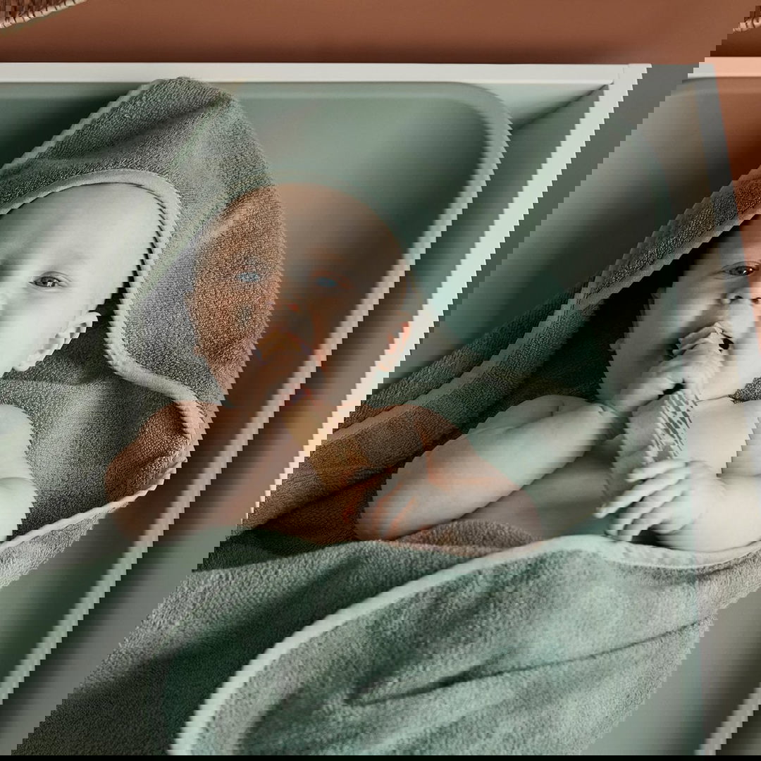 Badetuch mit Kapuze Leander Sage Green #2