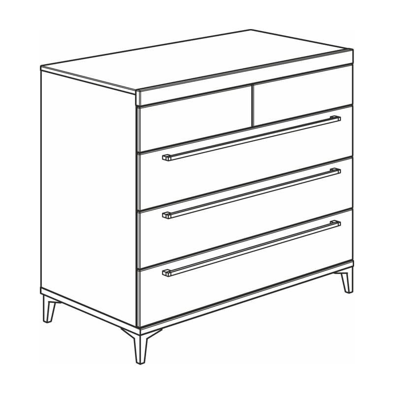 Kommode Remo Schmal Front 2x Eiche 3