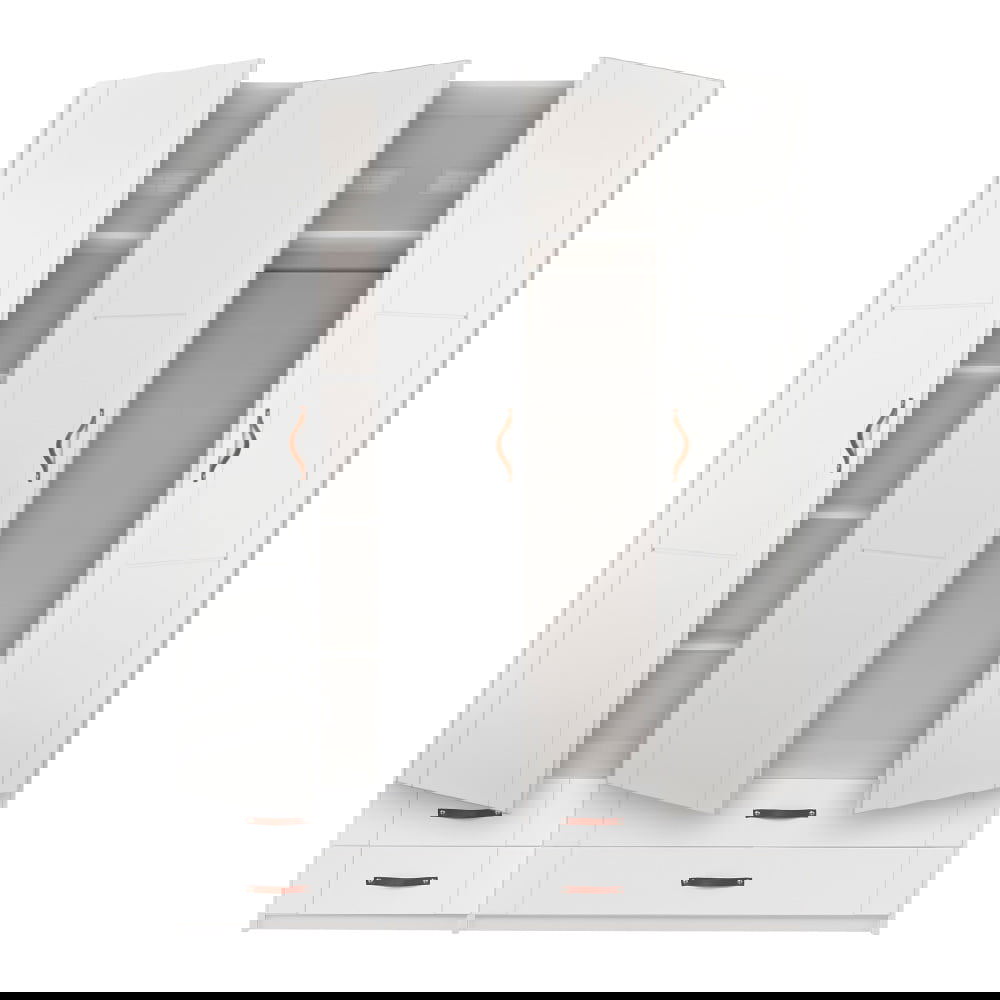 Kleiderschrank Lifetime mit Schubladen Weiss, 3-türig 3