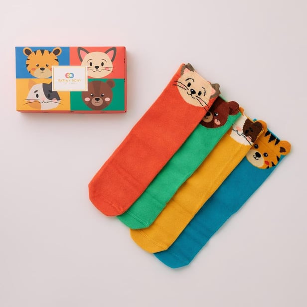 Socken Tiere 4er Set 5-8 Jahre