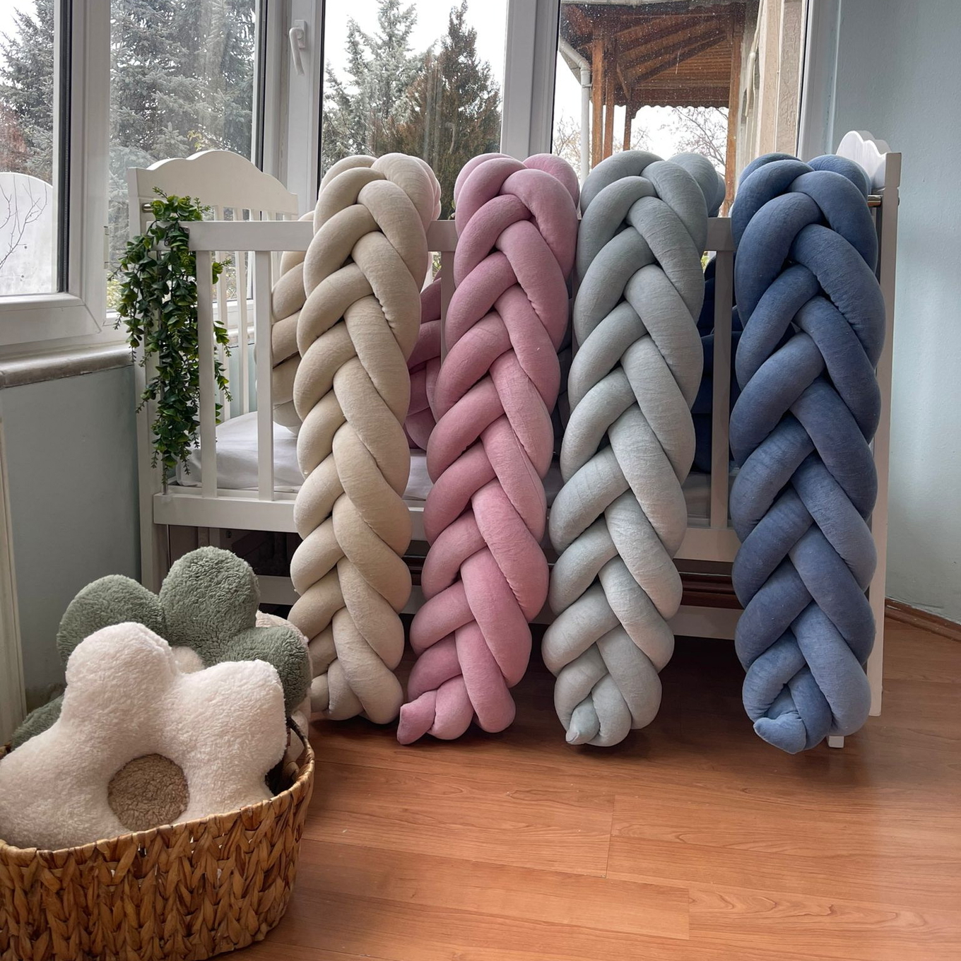 Bettschlange Fischgräten 300cm Mint #2