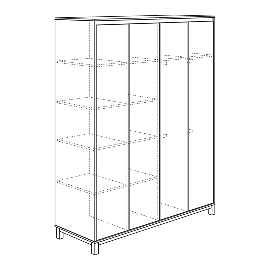 Kleiderschrank Olli 4-türig Grau #2