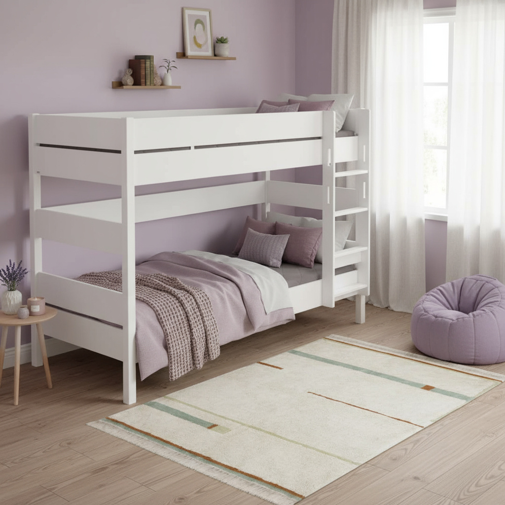 Etagenbett Tiago Weiss, mit gerader Leiter, 90 x 200 cm #2