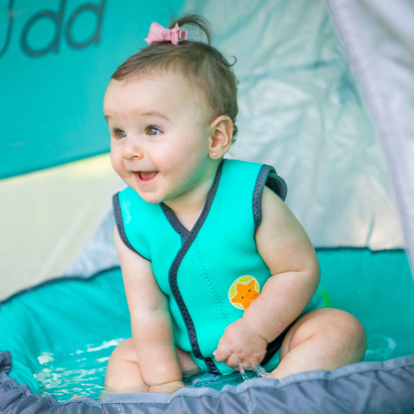 Badeweste Wräp Aqua, 0-6 Monate 4