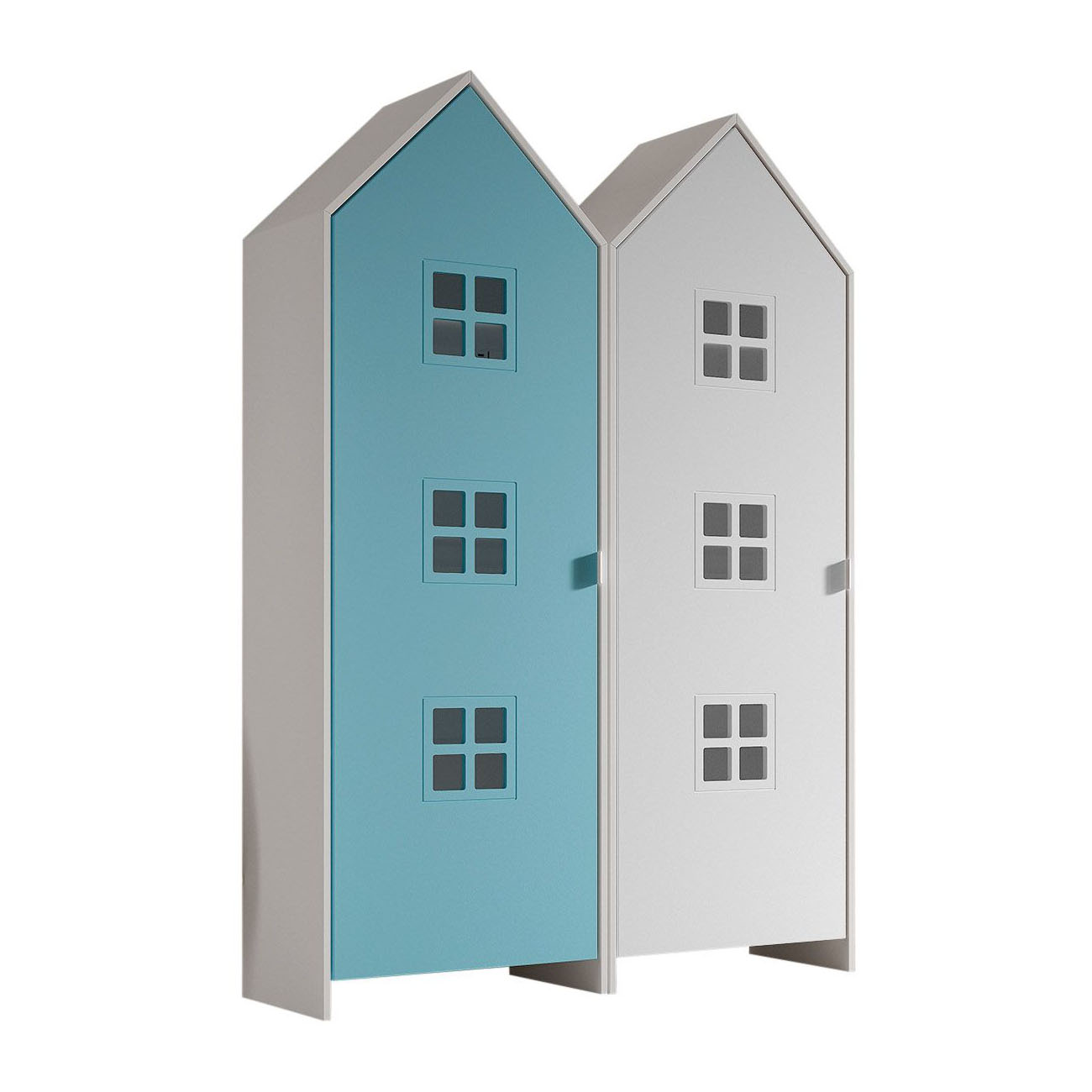 Schrank Casami Bruges 2-teilig Set Weiss, Türkis