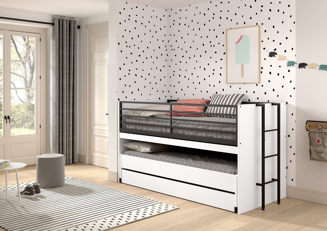 Etagenbett Sam mit viel Funktion Weiss 3