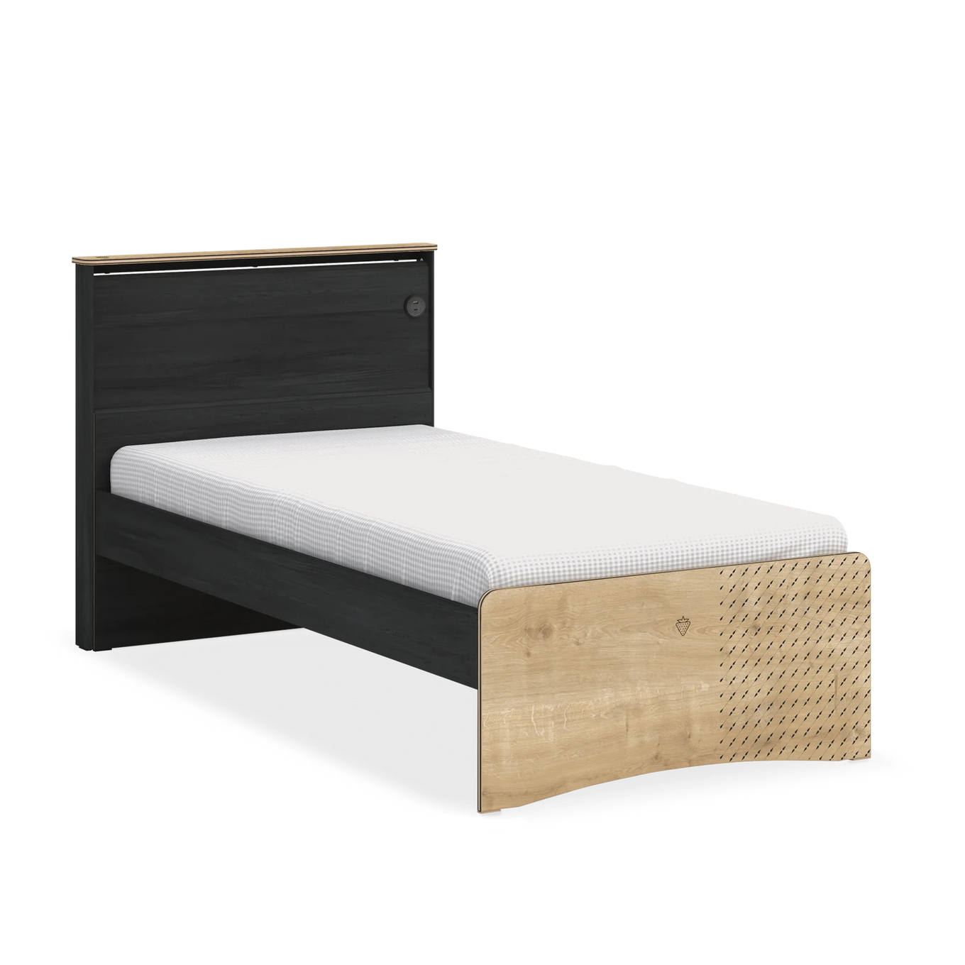 Bett Black mit Kopfteil Standard, 120 x 200 cm