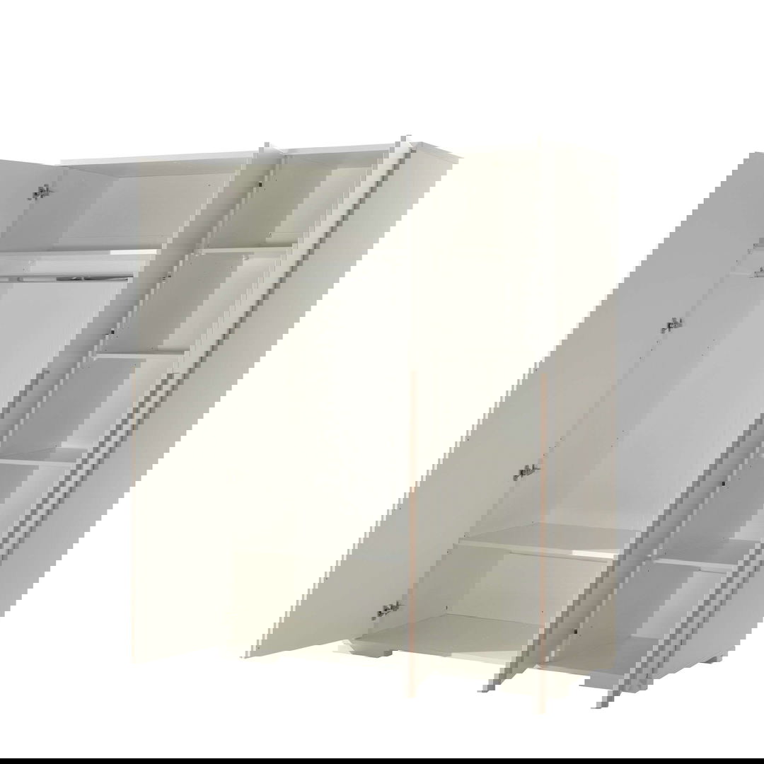 Kleiderschrank London Weiss, 3-türig 4